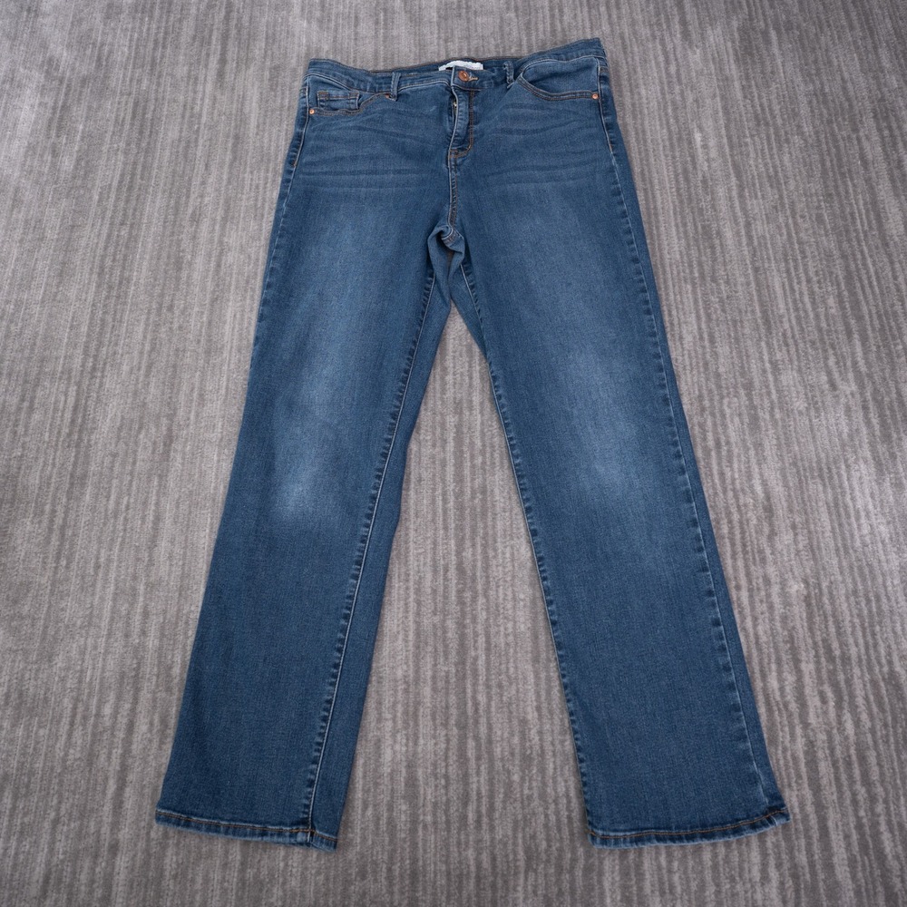 Ella Moss Straight Leg Jeans Womens 14 Blue Excellent Stretch Denim